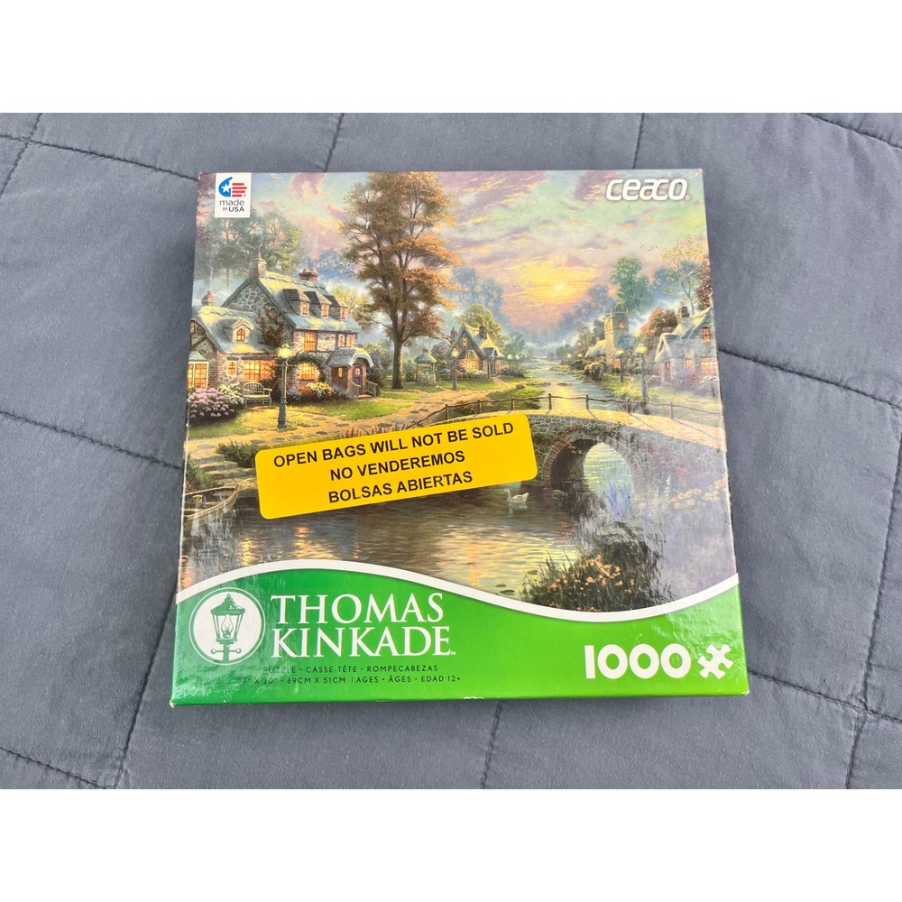 Ceaco Thomas Kinkade Sunset on Lamplight Lane 1000 Piece Jigsaw Puzzle 3310-48